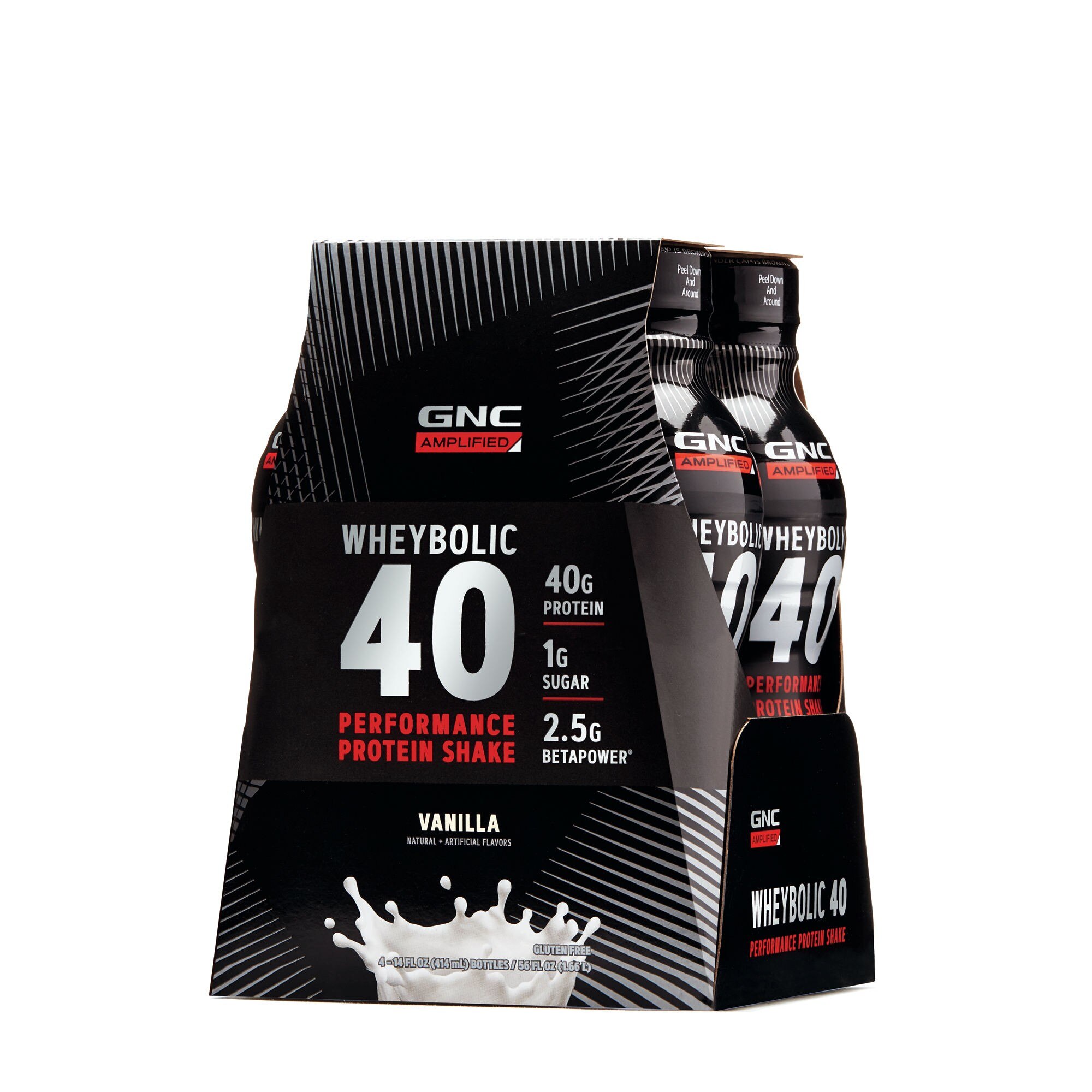 GNC AMP Wheybolic 40, Shake Proteic RTD cu Aroma de Vanilie, 414 ml