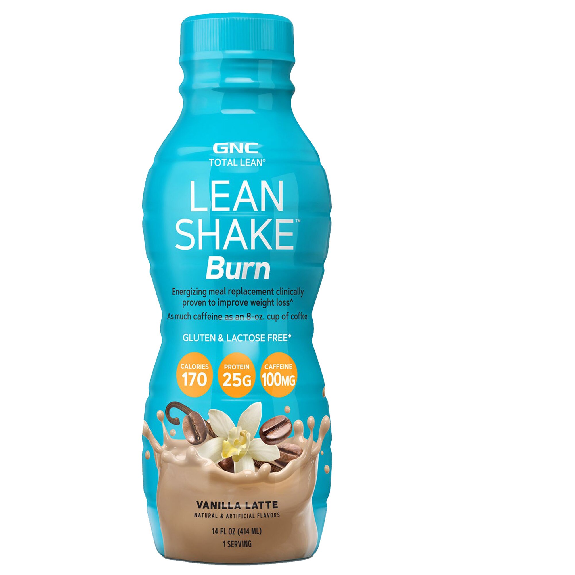 GNC Total Lean® Lean Shake™ Burn, Shake Proteic RTD cu Aroma de Vanilie si Cafea, 414 ml
