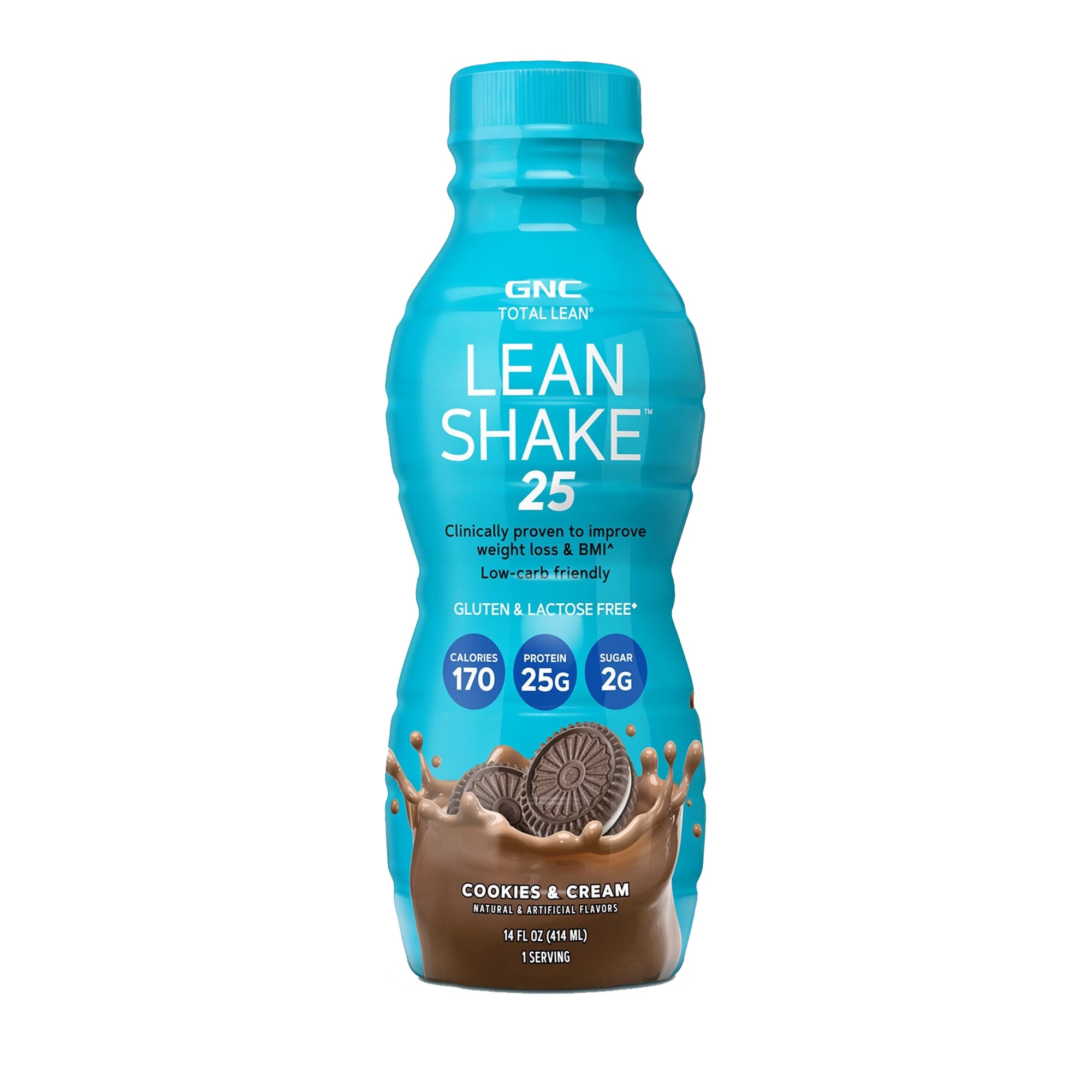 GNC Total Lean® Lean Shake™ 25, Shake Proteic RTD cu Aroma de Biscuiti cu Crema, 414 ml