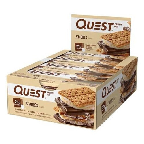 Baton Proteic Quest®, aroma de bezele cu ciocolata, 12 batoane x 60g