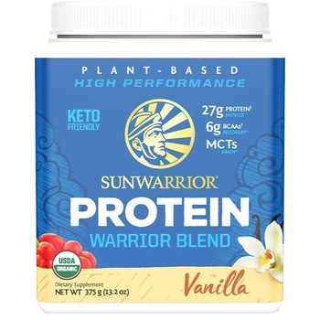 Sunwarrior® Plant-Based Organic Protein, Proteina Organica Vegana, cu Aroma de Vanilie, 375 g Sunwarrior® Plant-Based Organic Protein, Proteina Organica Vegana, cu Aroma de Vanilie, 375 g