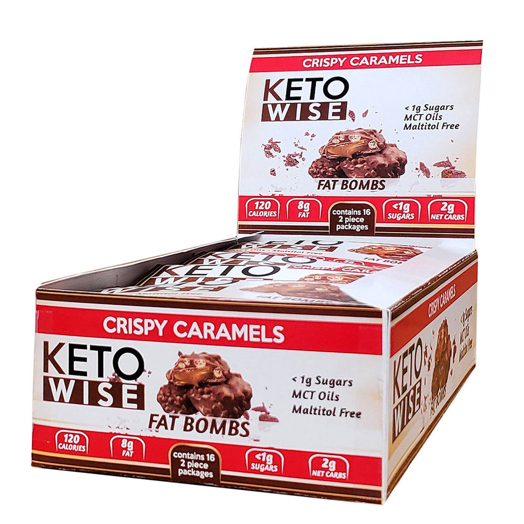 Prajitura Keto Wise Fat Bombs, aroma de caramel, 16 prajituri x 32 G