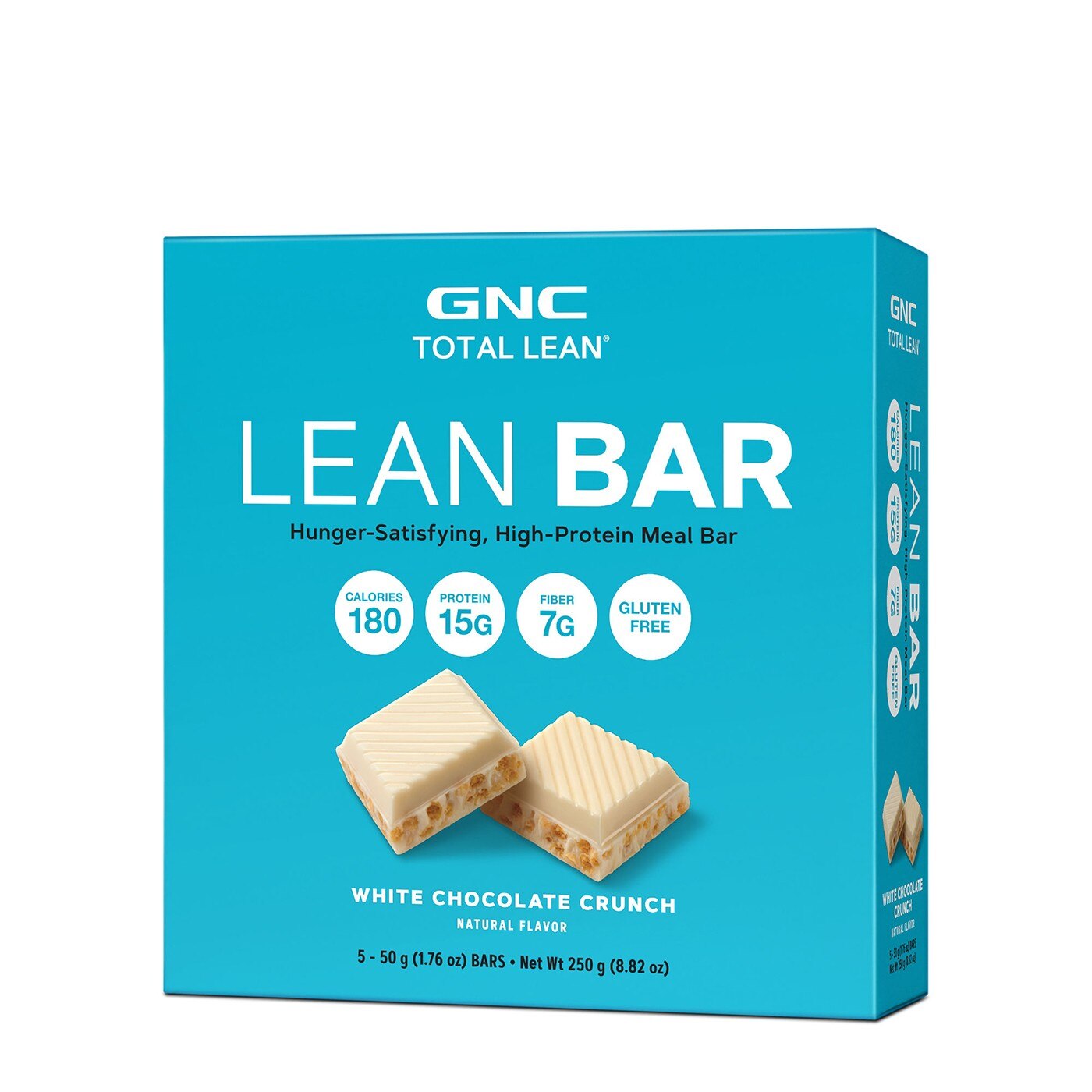 Baton Proteic GNC Total Lean® Lean Bar, aroma de ciocolata alba crocanta, 5 batoane x 50g