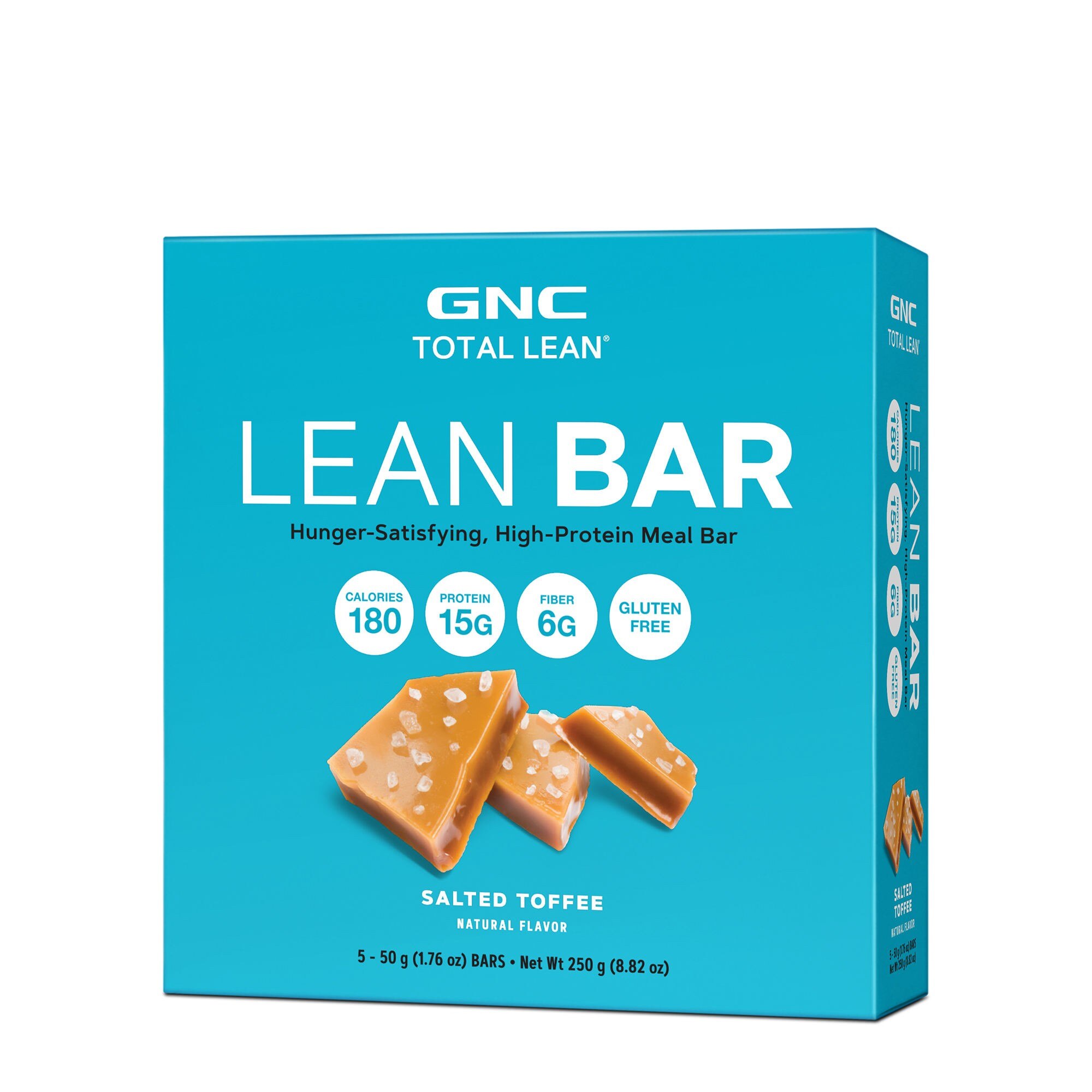 Baton Proteic GNC Total Lean® Lean Bar, aroma de caramel sarat, 5 batoane x 50g