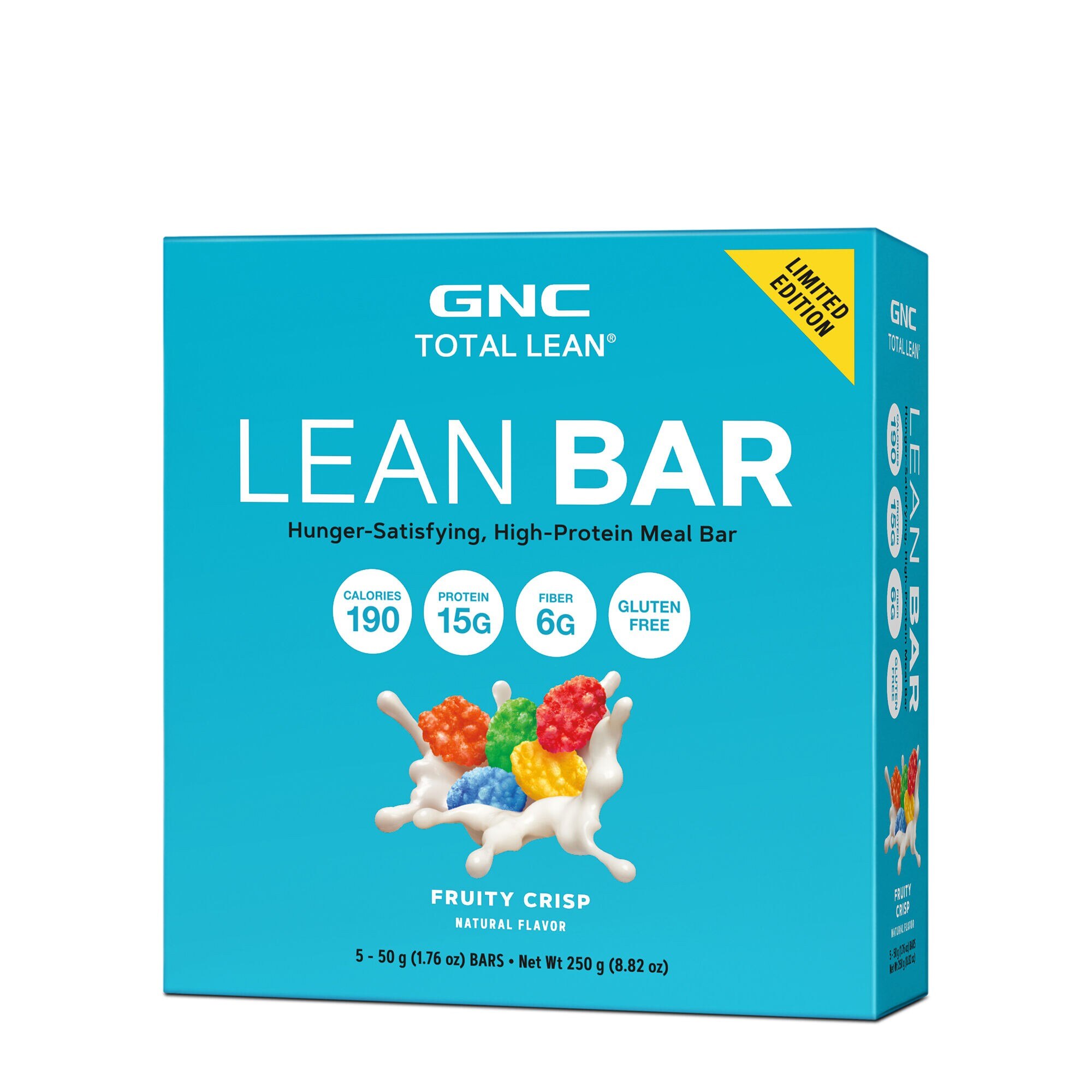 Baton Proteic GNC Total Lean® Lean Bar, aroma de cereale cu fructe, 5 batoane x 50g