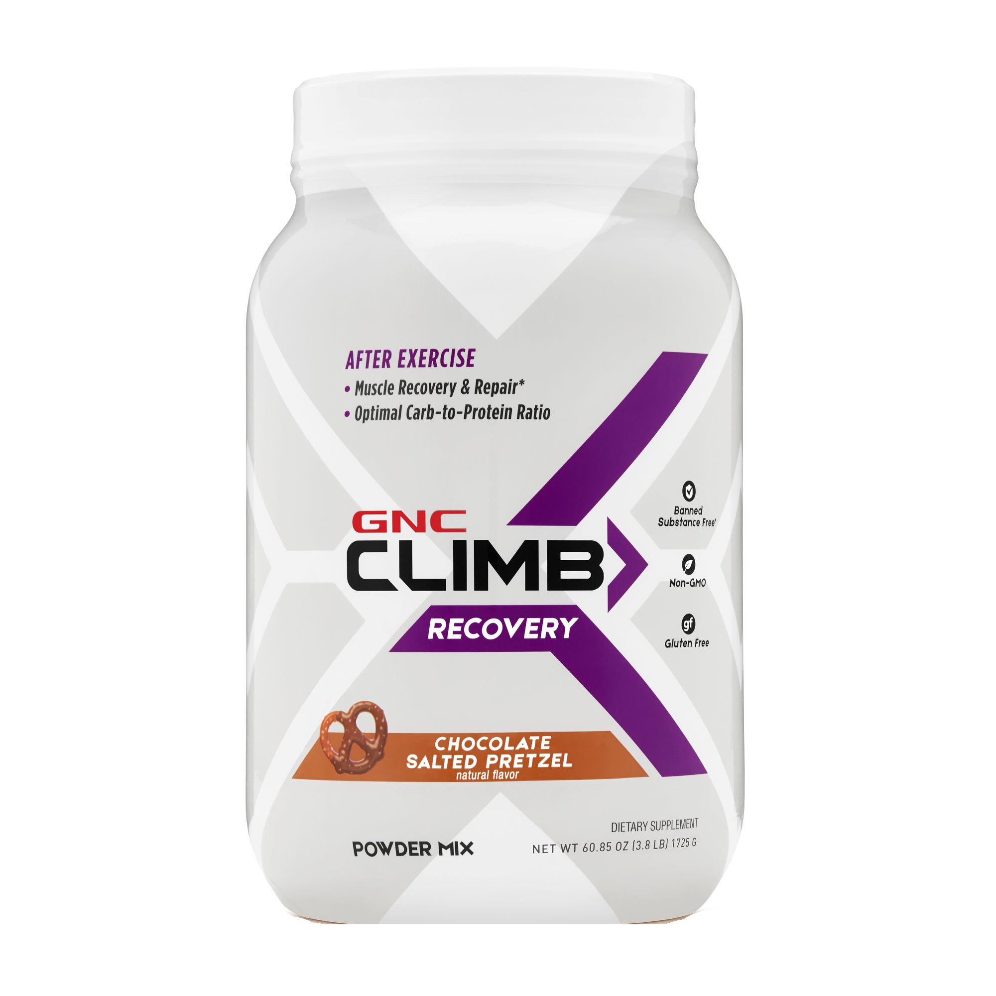GNC Climb Recovery, Pudra Pentru Recuperare, cu Aroma de Ciocolata si Covrigei Sarati, 1725 g