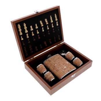 Sah cu Sticla pentru Bautura si Pahare 18x24 cm Sah cu Sticla pentru Bautura si Pahare 18x24 cm