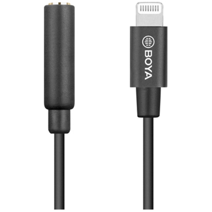 BOYA кабел женски TRS към мъжки Lightning кабел за преобразуване, 6 cm