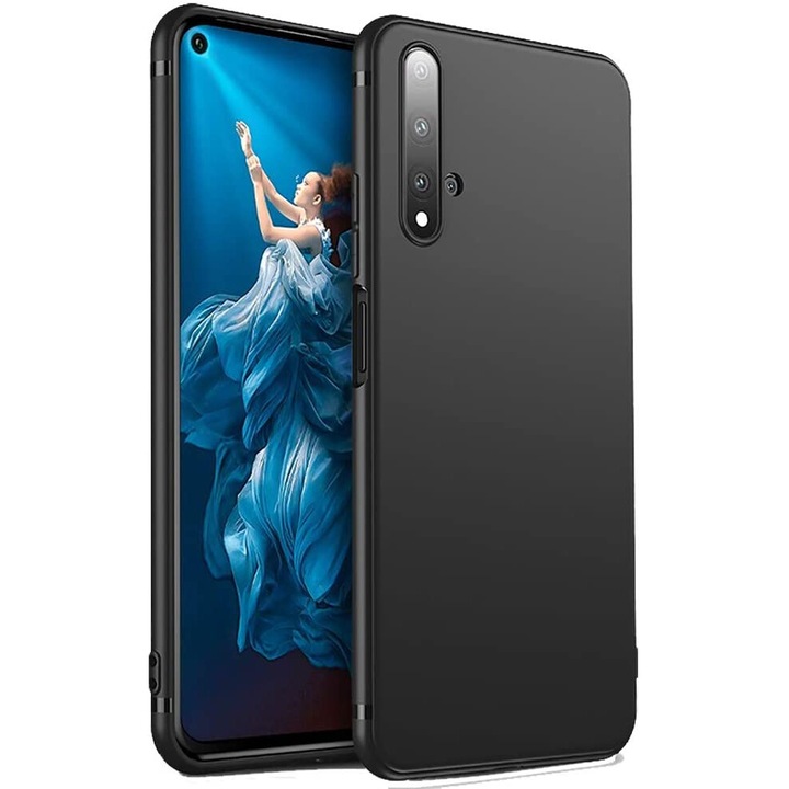 Калъф Full Body, съвместим с Huawei Nova 5T, 17 x 5 x 1,5 см, поликарбонат, черен