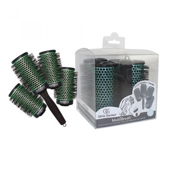 Kit Multibrush One Size, Olivia Garden, 56 mm, 4 perii si Maner Kit Multibrush One Size, Olivia Garden, 56 mm, 4 perii si Maner