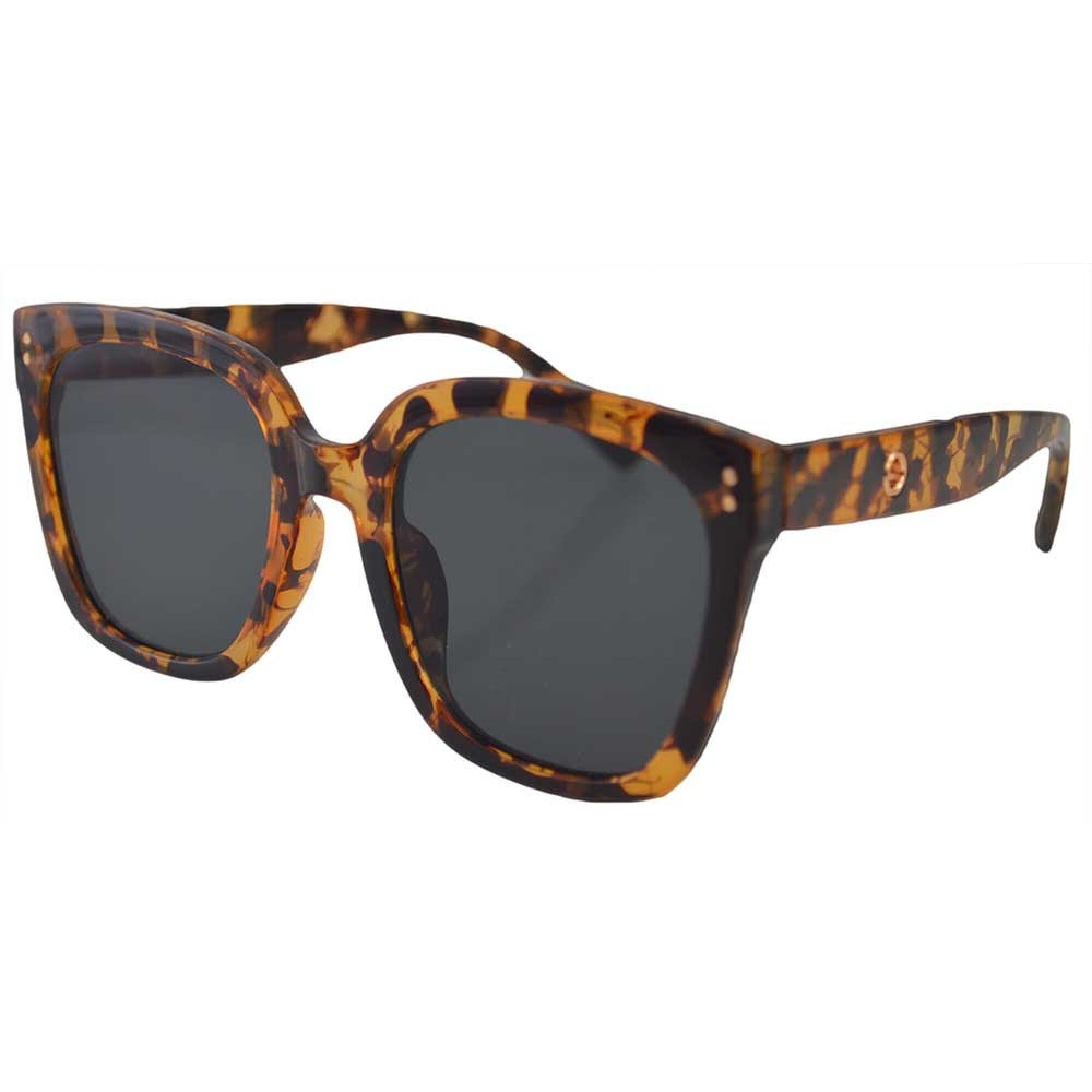 Ochelari de Soare Dama Rectangular Oversized Maro Leopard