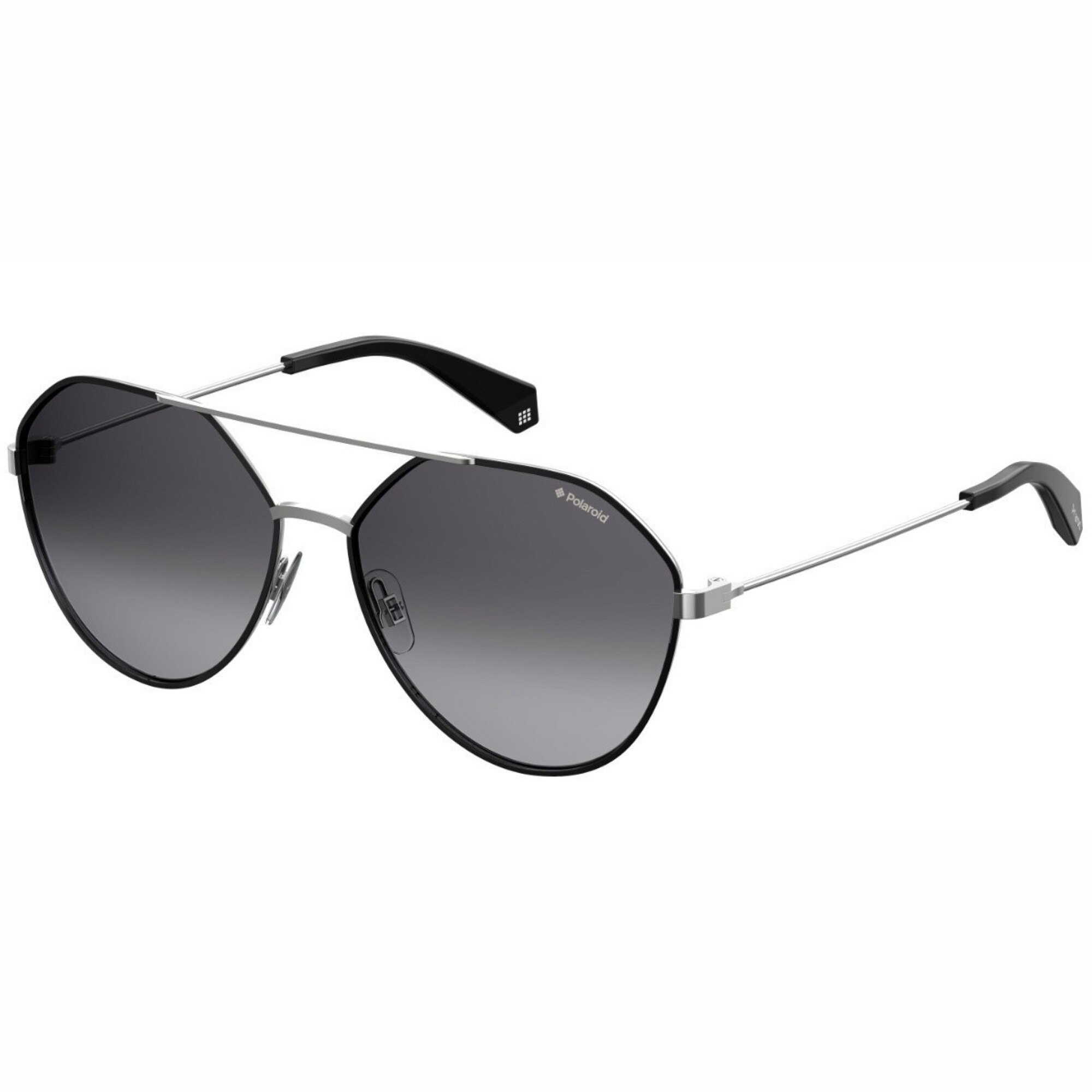 Ochelari de soare barbati Polaroid Aviator Black/Ruthenium/Grey Degrade Polarized PLD6059/S 284/WJ