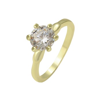 Inel pentru copii placat cu aur de 14K, piatra zirconiu, marimea 12 (12mm) Inel pentru copii placat cu aur de 14K, piatra zirconiu, marimea 12 (12mm)