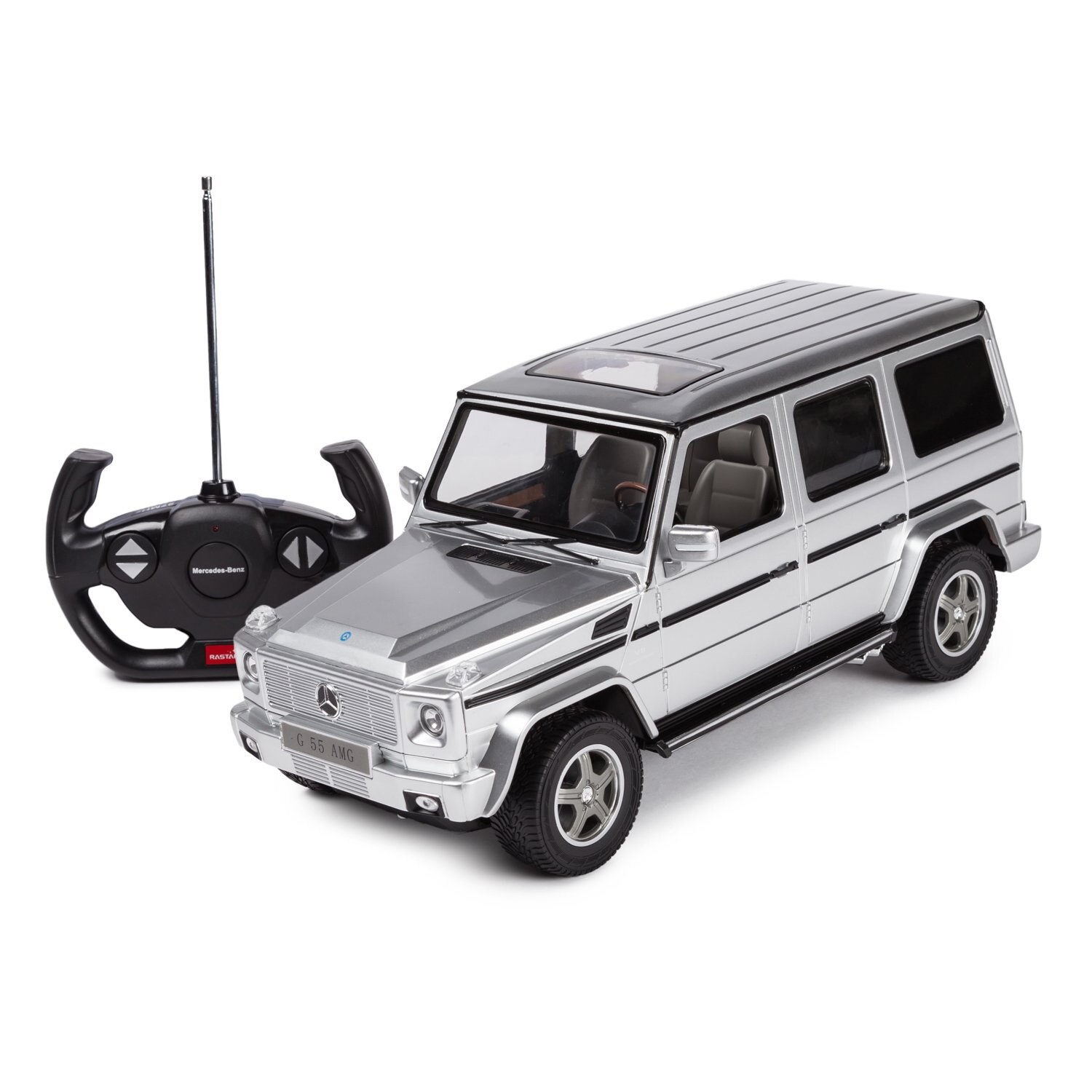 Masinuta Rastar RC - Mercedes-Benz G55, argintiu,1:14