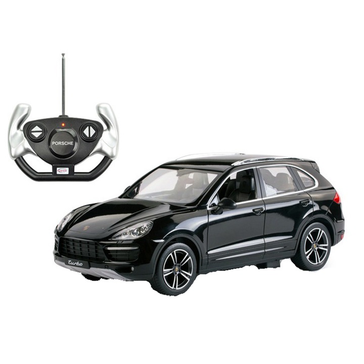 Количка Rastar RC - Porsche Cayenne Turbo, Черен, 1:14