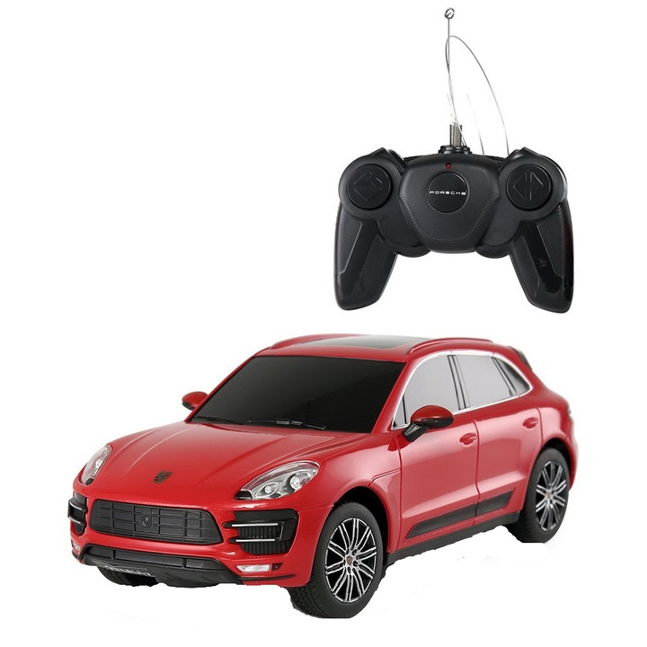 Количка Rastar RC - Porsche Macan Turbo, Червен, 1:24