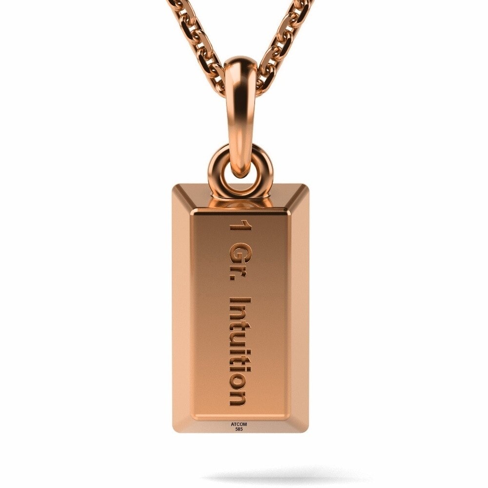 Lant cu pandantiv din aur roz model 1 Gram Love