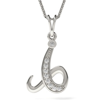 Lantisor cu pandantiv din aur alb model Litera I Lantisor cu pandantiv din aur alb model Litera I