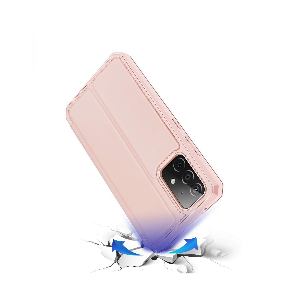 Husa Carte Dux Ducis Skin X pentru Samsung Galaxy A72, Antisoc, Roz