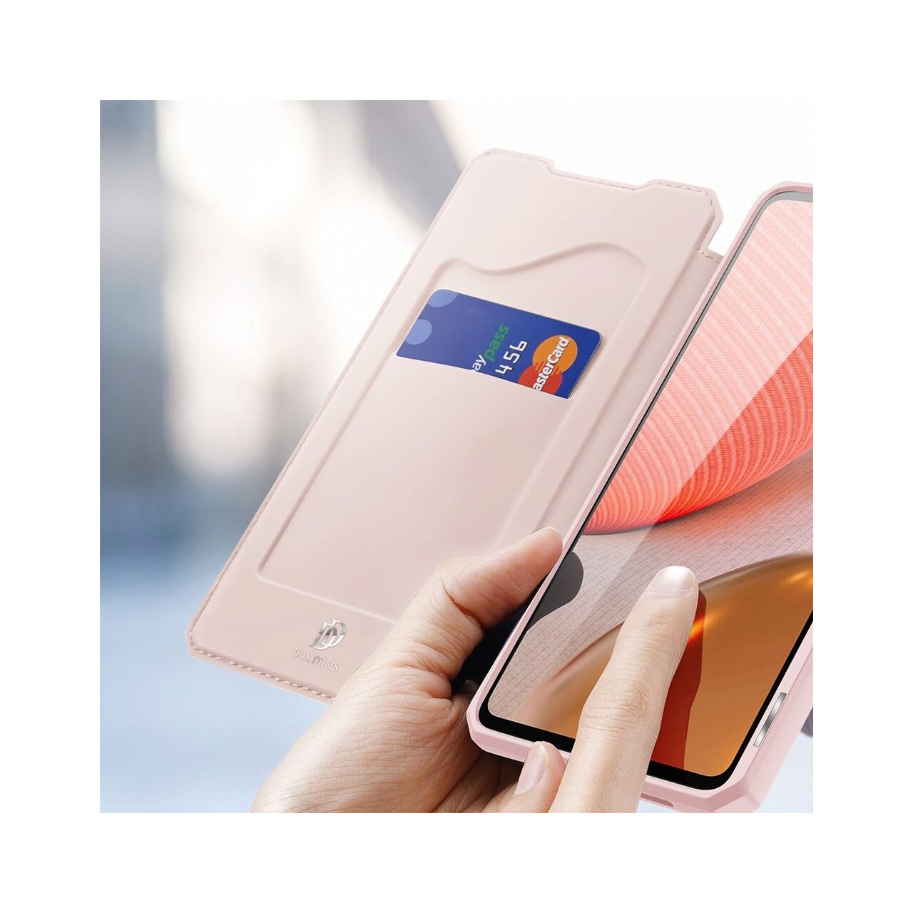 Husa Carte Dux Ducis Skin X pentru Samsung Galaxy A72, Antisoc, Roz
