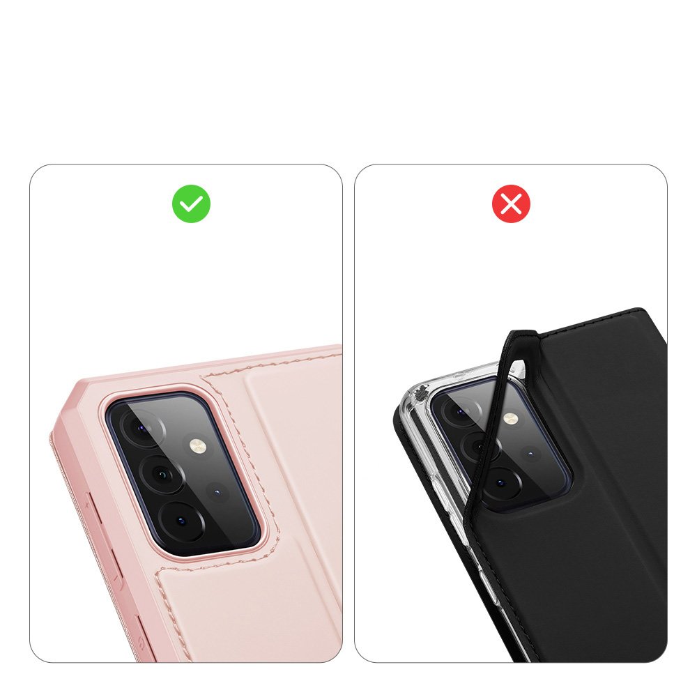 Husa Carte Dux Ducis Skin X pentru Samsung Galaxy A72, Antisoc, Roz