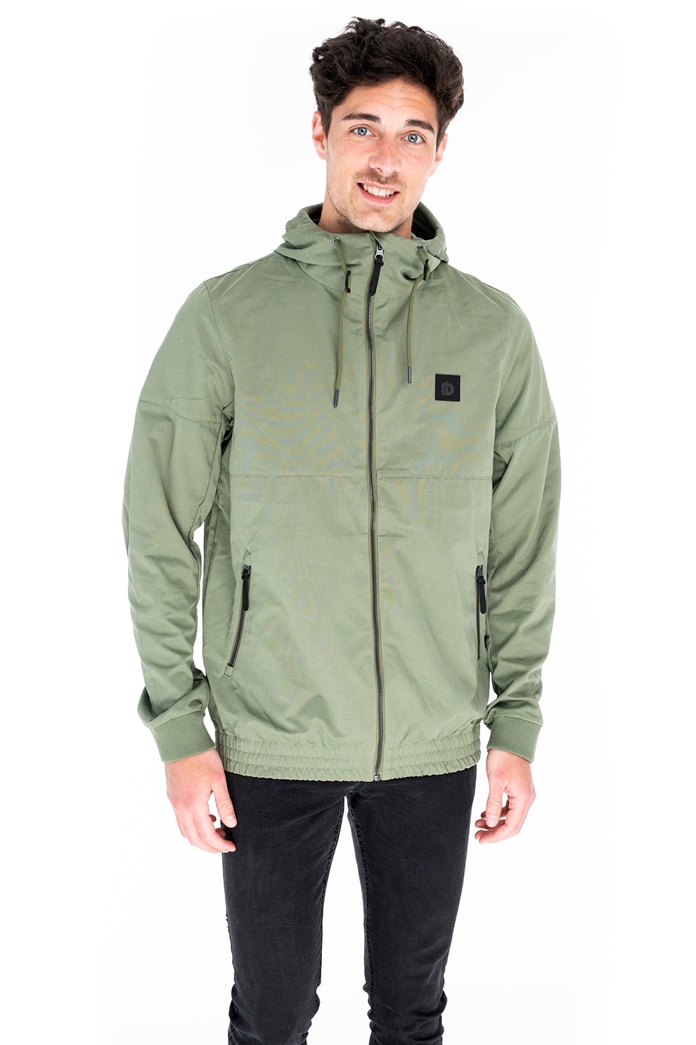 Fundango, Jacheta regular fit cu terminatie elastica, Verde oliv