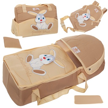 Set Landou Port Bebe AKU 5 piese cu Geanta de Scutece, Marsupiu pentru Transportul Bebelusului, Salteluta Si Pernuta Moale, Portabile pentru voiaj Bej AK7433 Set Landou Port Bebe AKU 5 piese cu Geanta de Scutece, Marsupiu pentru Transportul Bebelusului, Salteluta Si Pernuta Moale, Portabile pentru voiaj Bej AK7433