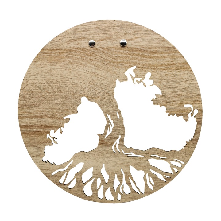 Decoratiune blank Copacul vietii din lemn, Bardollino, 30 cm