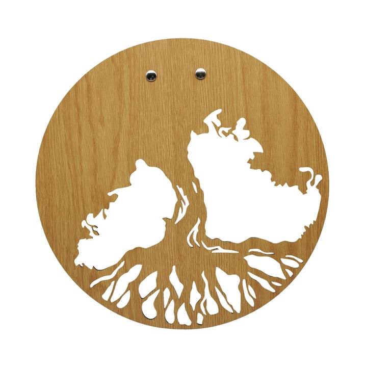 Decoratiune blank Copacul vietii din lemn, Stejar, 40 cm