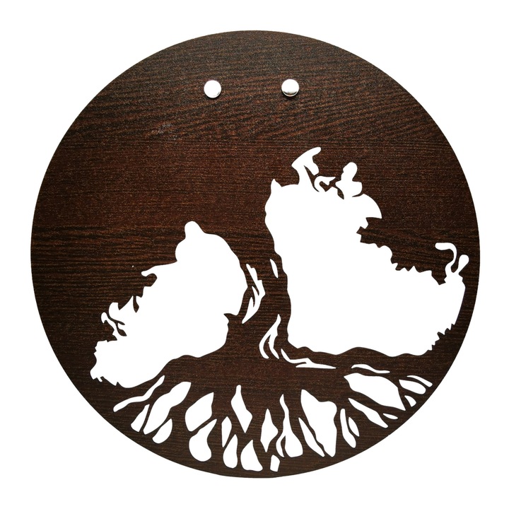 Decoratiune blank Copacul vietii din lemn, Wenge, 30 cm