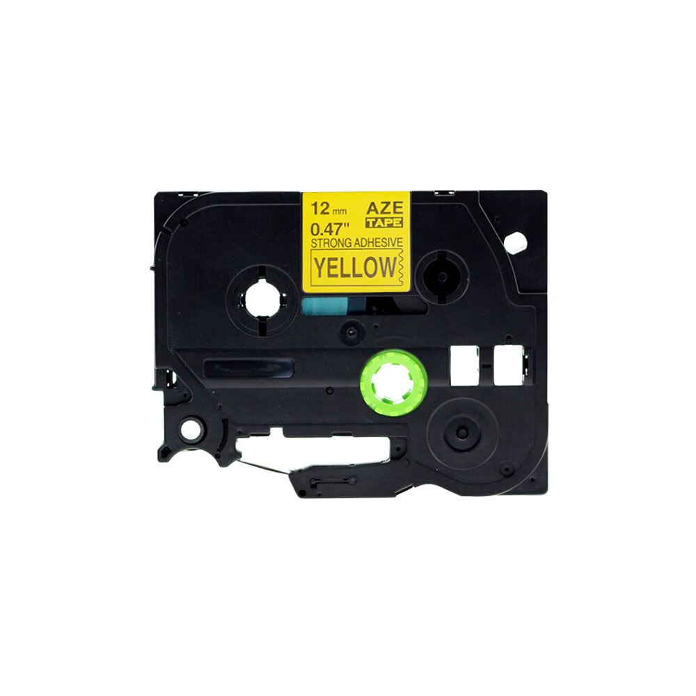 Etichete autocolante compatibile, adeziv puternic, Brother TZe-S631, 12mm x 8m, negru/galben, TZe-S631-C