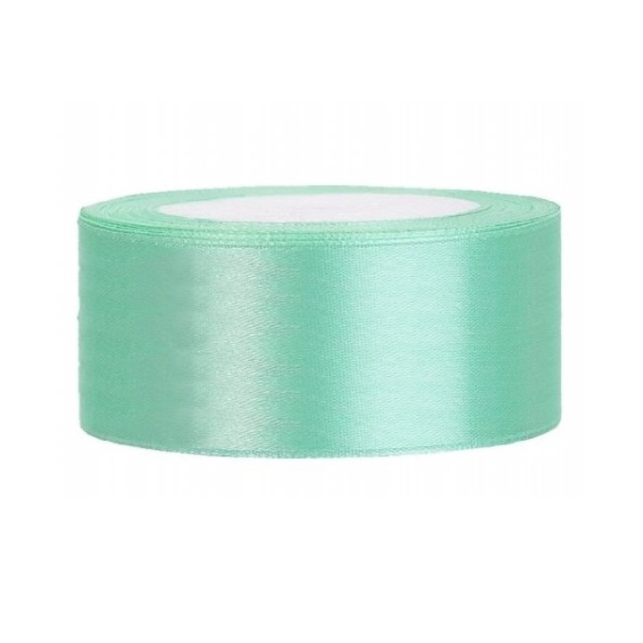 Двойна сатенена панделка, Stuha, ширина 24 мм, дължина 20 м, ментово зелена