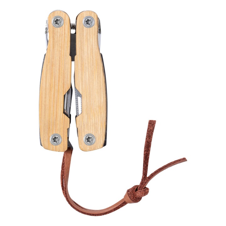 Cleste multifunctional, 21MAR1354, 50x105x17 mm, Everestus, Otel, Bambus, Natur, saculet inclus