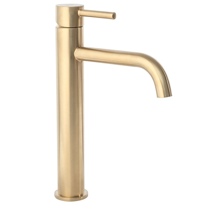 Смесител за мивка Rea Lungo Gold High Mat, Златен, Мат, Месинг