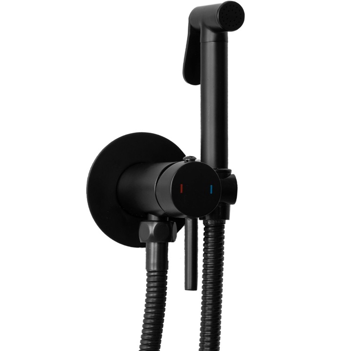 Смесител за биде Rea Loop Black, Черен, Мат, Месинг