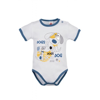 Body Cu Manecute Scurte - Colectia Dogs, Capse, Animale, Bumbac, Baieti, Multicolor, Multicolor, 2 ani Body Cu Manecute Scurte - Colectia Dogs, Capse, Animale, Bumbac, Baieti, Multicolor, Multicolor, 2 ani