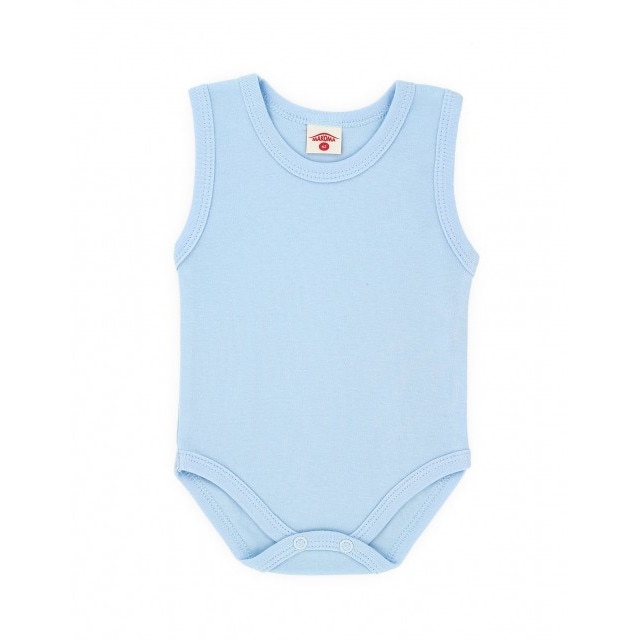 Body Maiou Bleu - Haine Bebe, Capse, Uni, Bumbac, Baieti, Bleu, Albastru, 0-3 luni