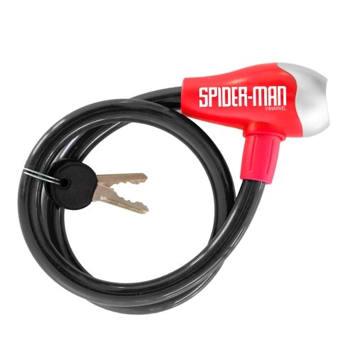Cablu antifurt Seven Spiderman pentru bicicleta, negru