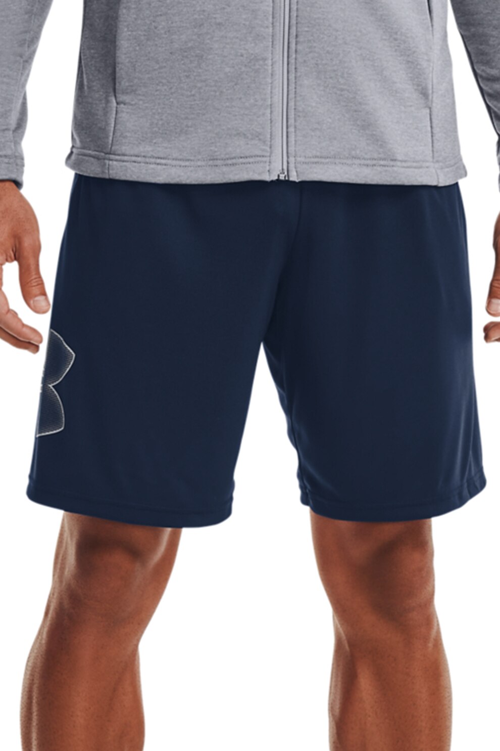 Under Armour, Bermude cu imprimeu logo pentru antrenament Tech™, Bleumarin, L