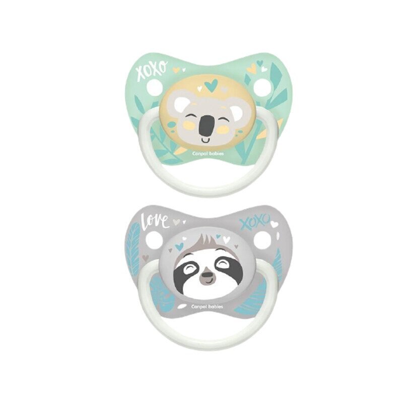 Set 2 suzete Canpol, Love XoXo, verde, +18 luni