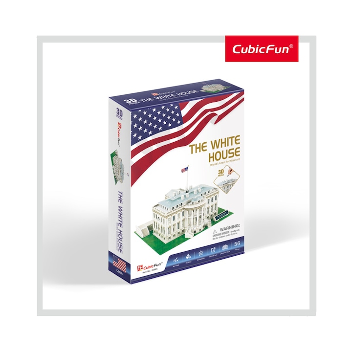 Puzzle 3D Cubic Fun - Casa Alba, 56 piese