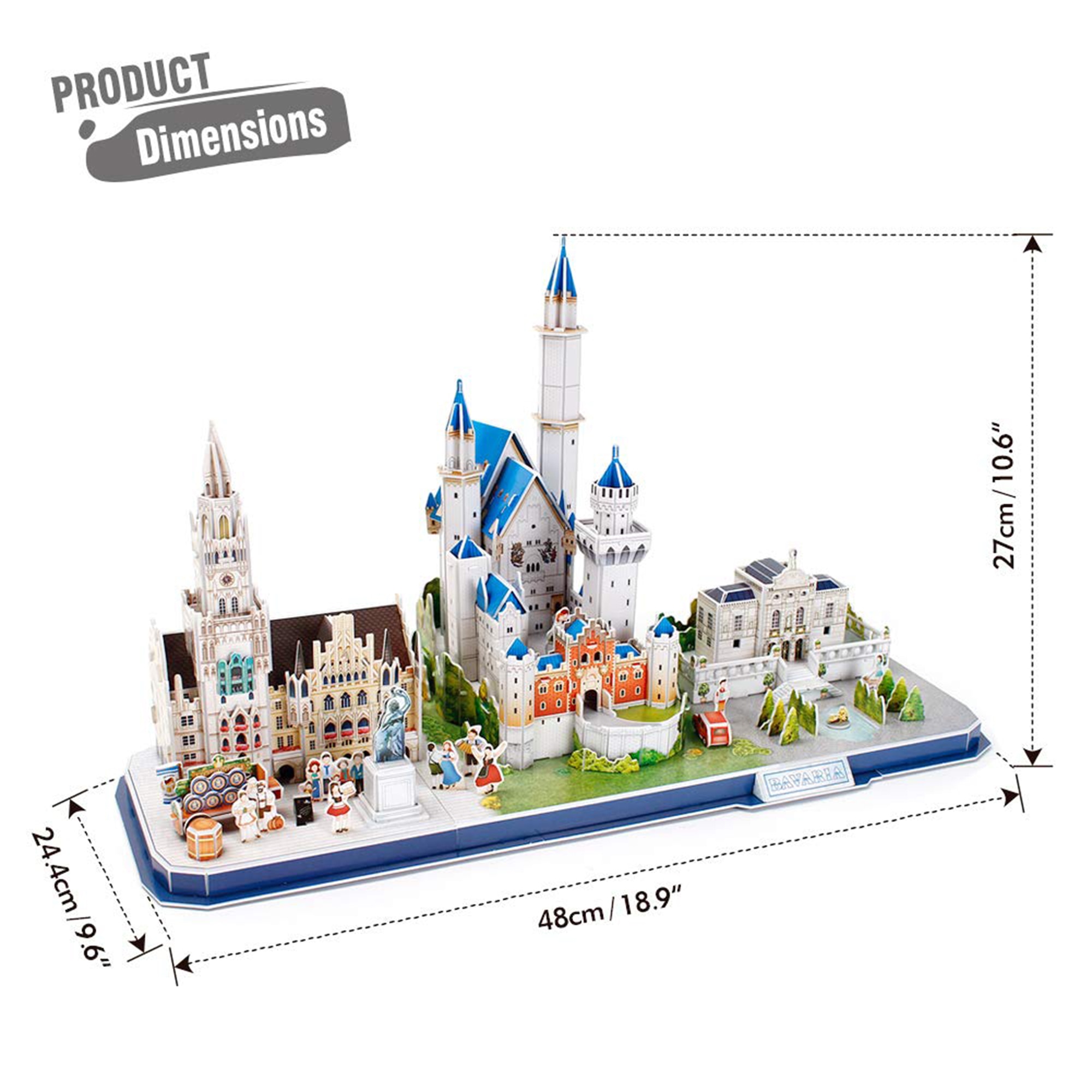 Puzzle 3D Cubic Fun - City Line, Bavaria, 178 piese - eMAG.ro