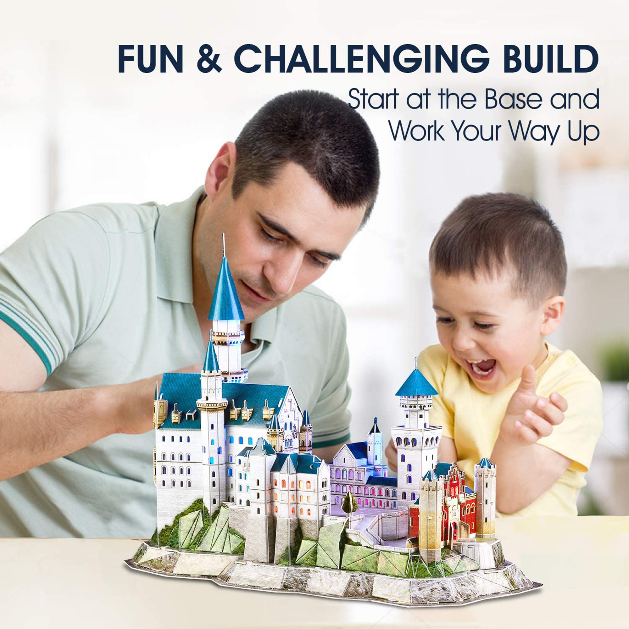 Puzzle 3D Cubic Fun LED - Castelul Neuschwanstein, 128 piese - eMAG.ro