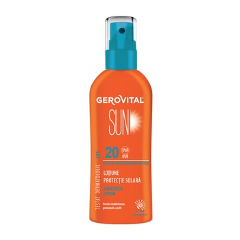 Lotiune protectie solara Gerovital Sun SPF 20, 150 ml Lotiune protectie solara Gerovital Sun SPF 20, 150 ml