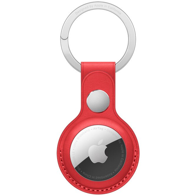 AirTag Apple Leather Key Ring, Red