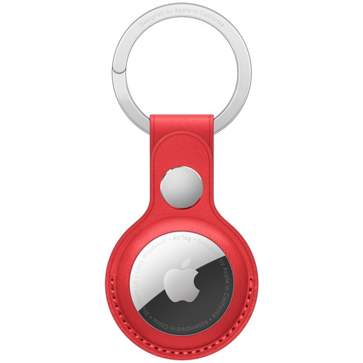 Apple AirTag Bőr kulcstartó, (PRODUCT)RED