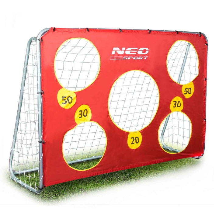 Детска футболна врата с мрежа и мишени Neo-Sport, 215 x 153 x 76 см