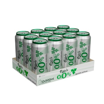 Bere Blonda Carlsberg, Fara Alcool, Doza, 12 x 0.5l Bere Blonda Carlsberg, Fara Alcool, Doza, 12 x 0.5l