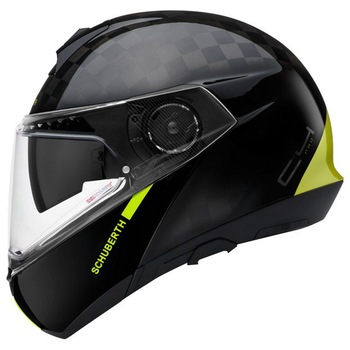 Casca moto, Schuberth, C4 Pro Carbon, Fibra de carbon, Obiectiv anti-ceata, Parasolar integrat, Negru/Verde Casca moto, Schuberth, C4 Pro Carbon, Fibra de carbon, Obiectiv anti-ceata, Parasolar integrat, Negru/Verde