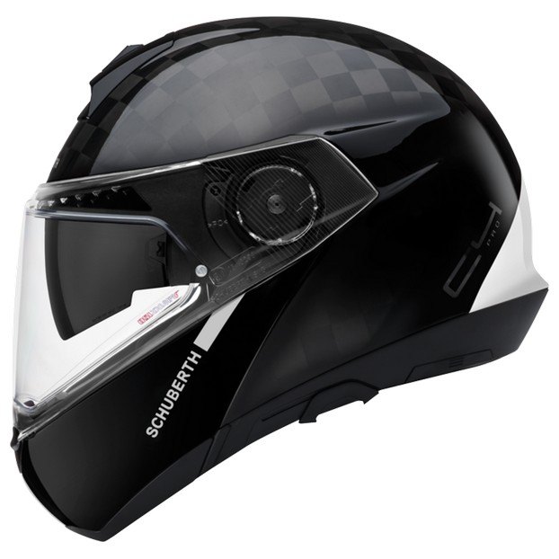 Casca moto, Schuberth, C4 Pro Carbon, Fibra de carbon, Parasolar integrat, Negru/Alb